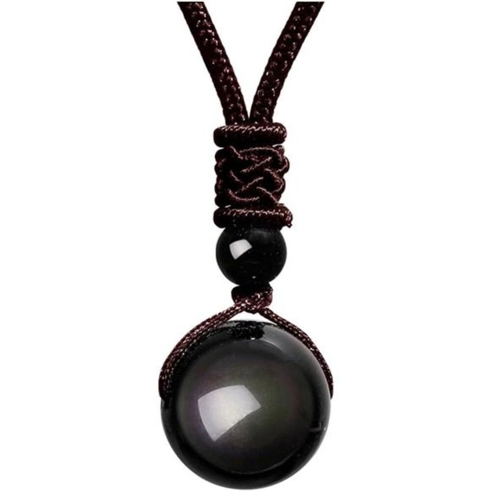Healing Crystals Necklace Natural Tiger Eye Amethyst Lucky Blessing Protection
